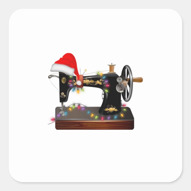 Sticker Carré Cadeau de couture | Joyeux amoureux de la couture  (Devant)