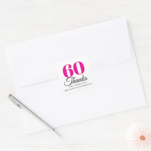 Sticker Carré Cadeau de fête d'anniversaire 30e 40e 50e 60e 70e