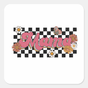 Sticker Carré Cadeau de la fête des mères   Flower Mama