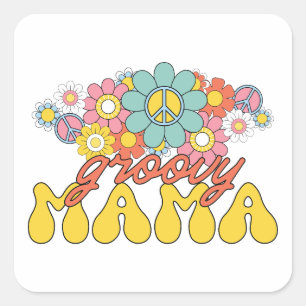 Sticker Carré Cadeau de la fête des mères Super Mama