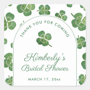 Sticker Carré Cadeau de mariage sur le thème vert et blanc irlan