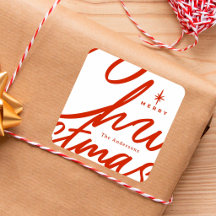 Cadeau de Noël festif écriture élégante rouge