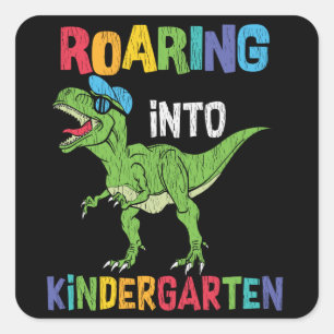 Sticker Carré Cadeau de premier jour d'école maternelle pour enf