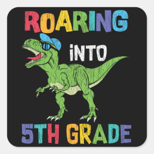 Sticker Carré Cadeau de premier jour d'école pour élève de 5e an