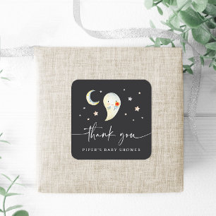 Sticker Carré Cadeau de remerciement pour Baby Shower sur le thè