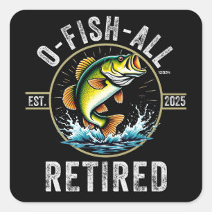 Sticker Carré Cadeau de retraite de pêcheur Pêche O-Poisson-leme