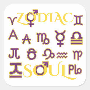 Sticker Carré Cadeau de signe astrologique "Âme du zodiaque" Des