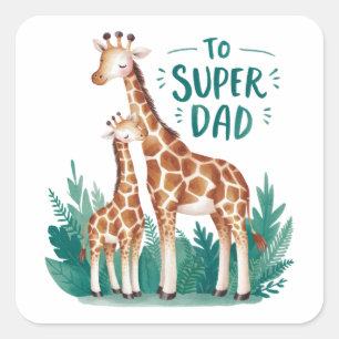 Sticker Carré Cadeau fête des pères À Super Papa