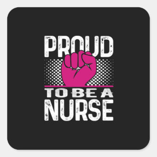 Sticker Carré Cadeau infirmière | Fière D'Être Une Infirmière