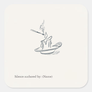 Sticker Carré Cadeau personnalisé pour introverti Dessin minimal