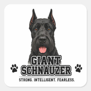 Sticker Carré 🐾 Cadeau pour amateur de Schnauzer géant 🐾