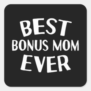 Sticker Carré Cadeau pour l'anniversaire Meilleur bonus maman ja