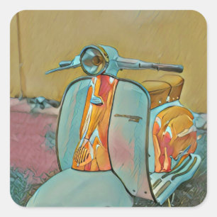 Sticker Carré Cadeau pour motard