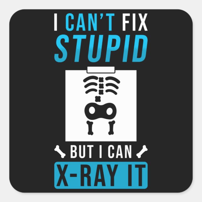 Sticker Carré Cadeau radiologique radiologue (Devant)