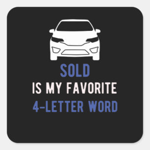 Sticker Carré Cadeau vendeur de voitures pour vendeur automatiqu