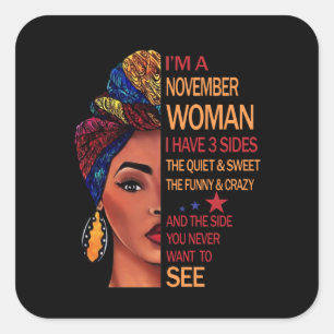 Sticker Carré Cadeaux d'anniversaire Je suis une femme de nove
