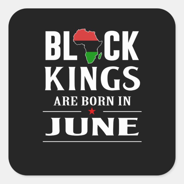 Sticker Carré Cadeaux d'anniversaire | Les Rois Noirs Sont Nés E (Devant)