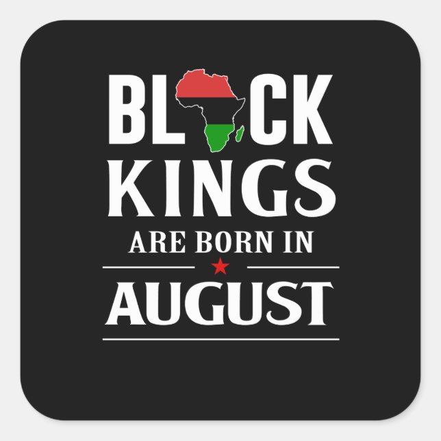 Sticker Carré Cadeaux d'anniversaire| Les Rois Noirs Sont Nés En (Devant)