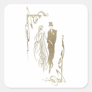 Sticker Carré Cadeaux d'art de mariée et de chambre Mariage et a