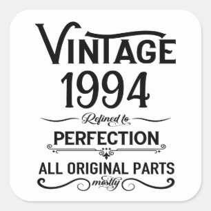 Sticker Carré Cadeaux de 30e anniversaire vintages personnalisés
