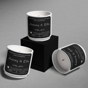 Sticker Carré Cadeaux de bougies Fiançailles personnalisés pour 