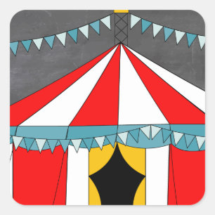 Sticker Carré Cadeaux de fête de cirque