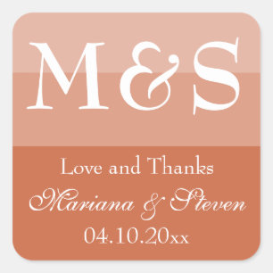 Sticker Carré Cadeaux de mariage en terre cuite à écriture moder