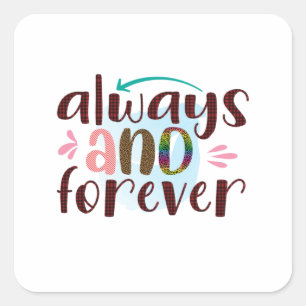 Sticker Carré Cadeaux de mariage Toujours et à jamais