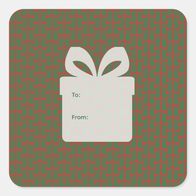Sticker Carré Cadeaux de Noël modernes Design Holiday (Devant)