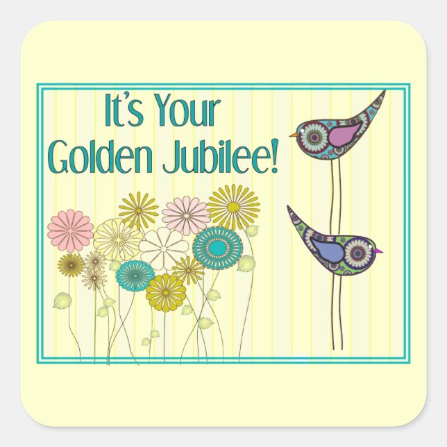 Sticker Carré Cadeaux du jubilé d'or des soeurs (Devant)