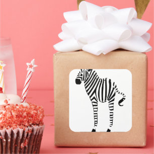 Sticker Carré Cadeaux Zebra Lovers