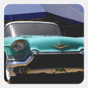 Sticker Carré Cadillac vert d'Elvis Presley convertible en