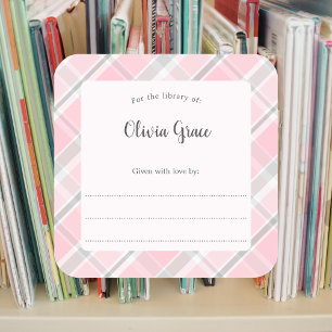 Sticker Carré Cadre en plastique rose gris avec plaque d'immatri
