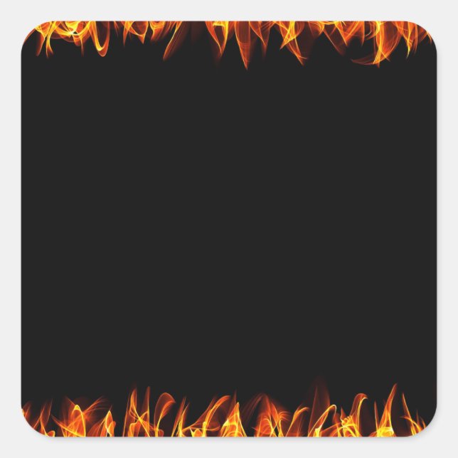 Sticker Carré Cadre flamme (Devant)