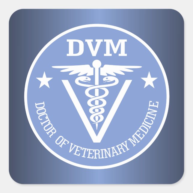 Sticker Carré Caduceus DVM 2 (Devant)