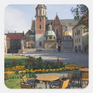Sticker Carré Café surplombant la cathédrale Wawel, colline Wawe