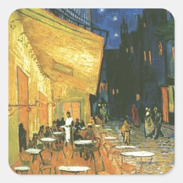 Sticker Carré Cafe Terrace - Vincent van Gogh (Devant)