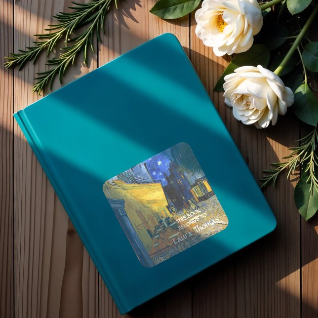 Sticker Carré Café Terrasse par Vincent Van Gogh (Créateur téléchargé)