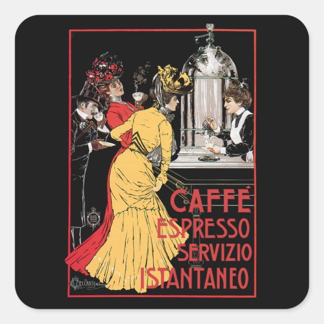 Sticker Carré Caffe Espresso (Devant)