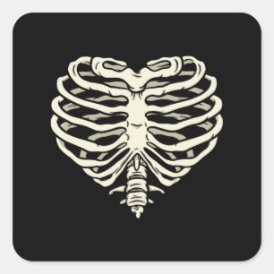 Sticker Carré Cage de nervure cardiaque