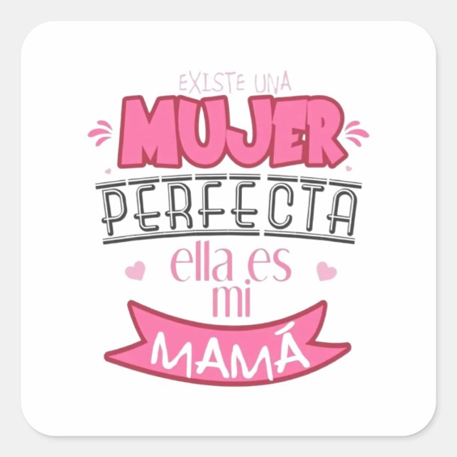 Sticker Carré Calcomania Dia de la Madre (Devant)