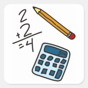 Sticker Carré Calculateur mathématique