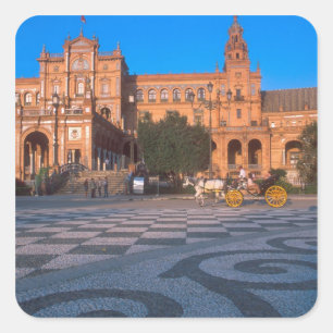 Sticker Carré Calèche dans la Plaza de Espana à