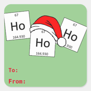 Sticker Carré Calembour de Noël d'élément de chimie de holmiu