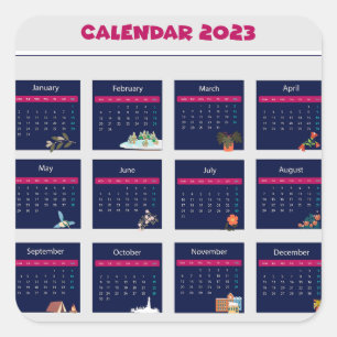 Sticker Carré Calendrier 2023