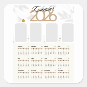 Sticker Carré Calendrier personnalisé 2026