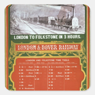 Sticker Carré Calendrier pour Londres à Dover Railway