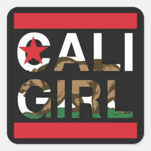 Sticker Carré Cali Girl Rep Rouge
