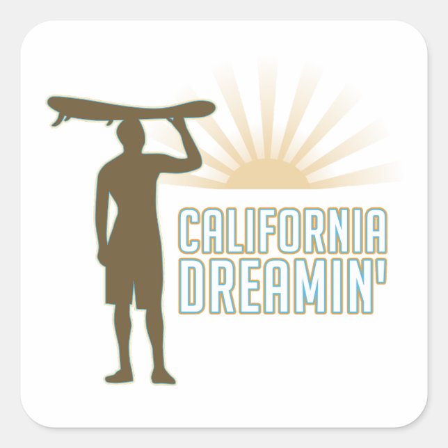Sticker Carré California Dreaming (Devant)