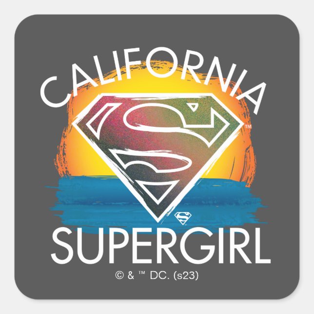 Sticker Carré California Supergirl Sunset Graphic (Devant)